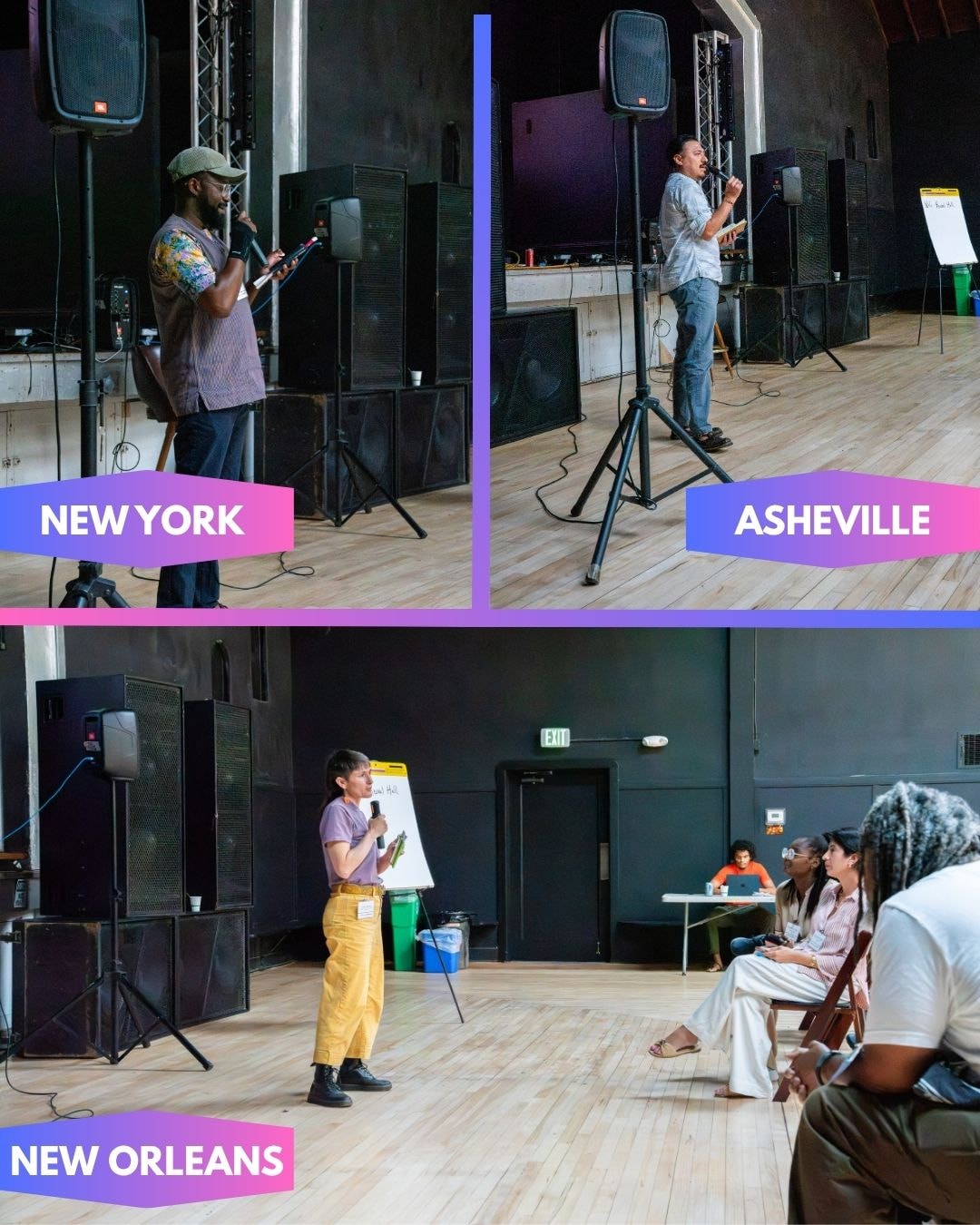 New York, Asheville, New Orleans
