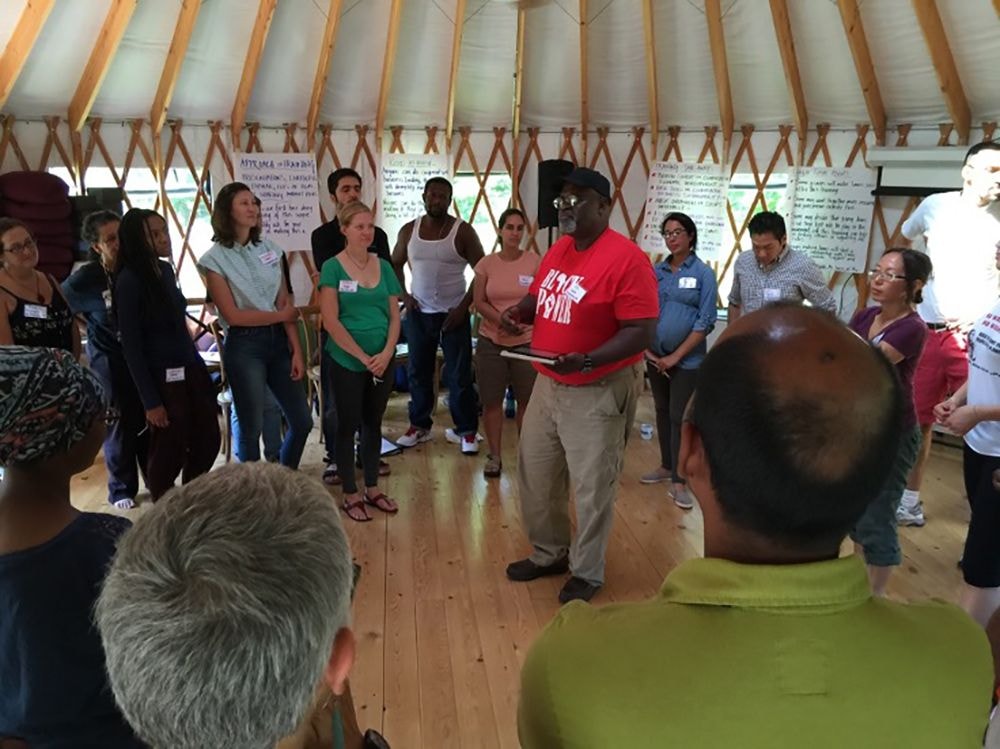 Ed Whitfield leads a training at the first network training and convening for Seed Commons.