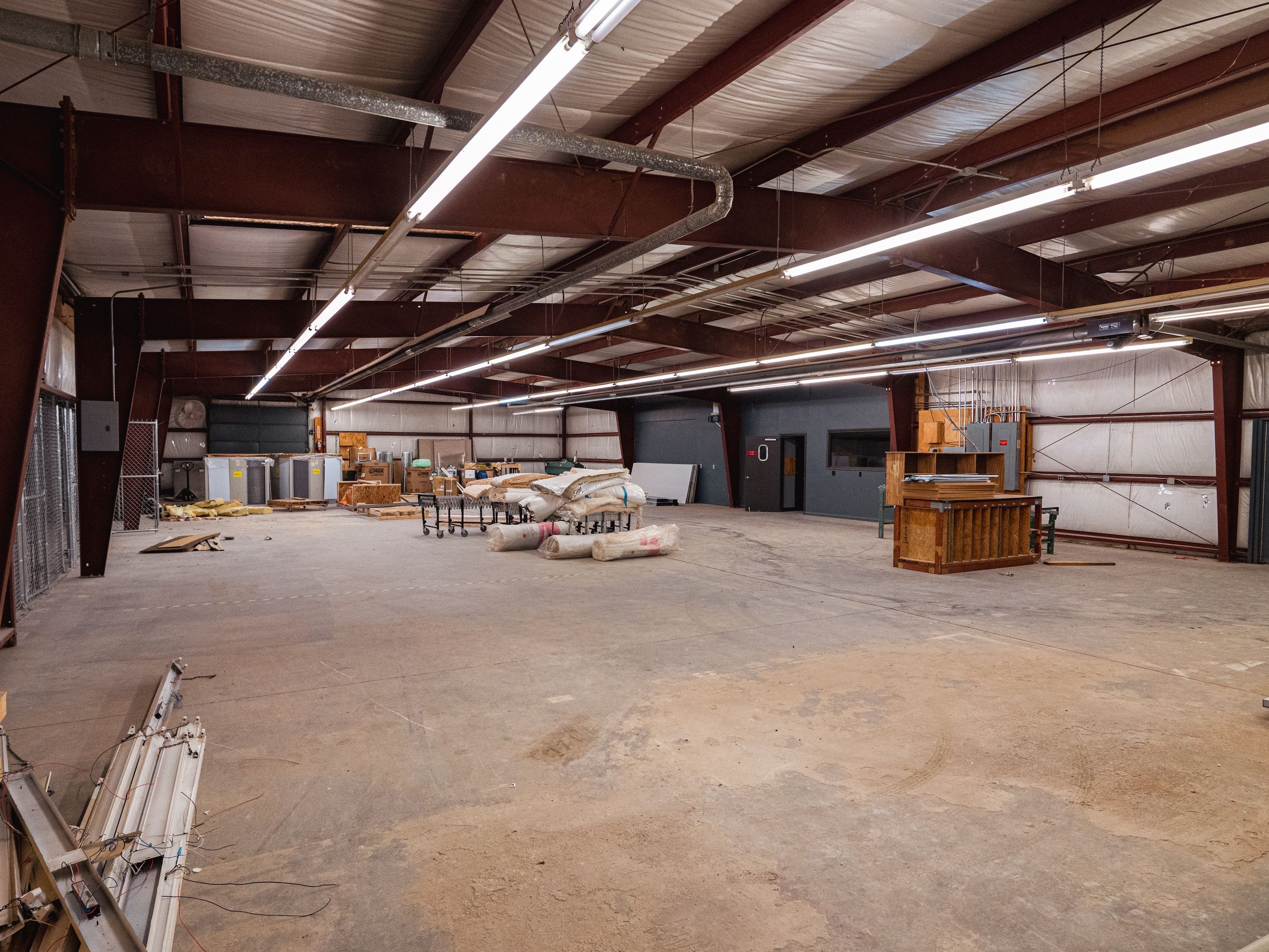 A large industrial building under renovation